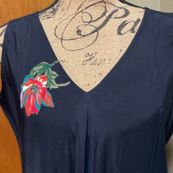 Magic of the Moon Black Floral Leopard Sleeveless Print Dress  Size Large - Picture 9 of 10